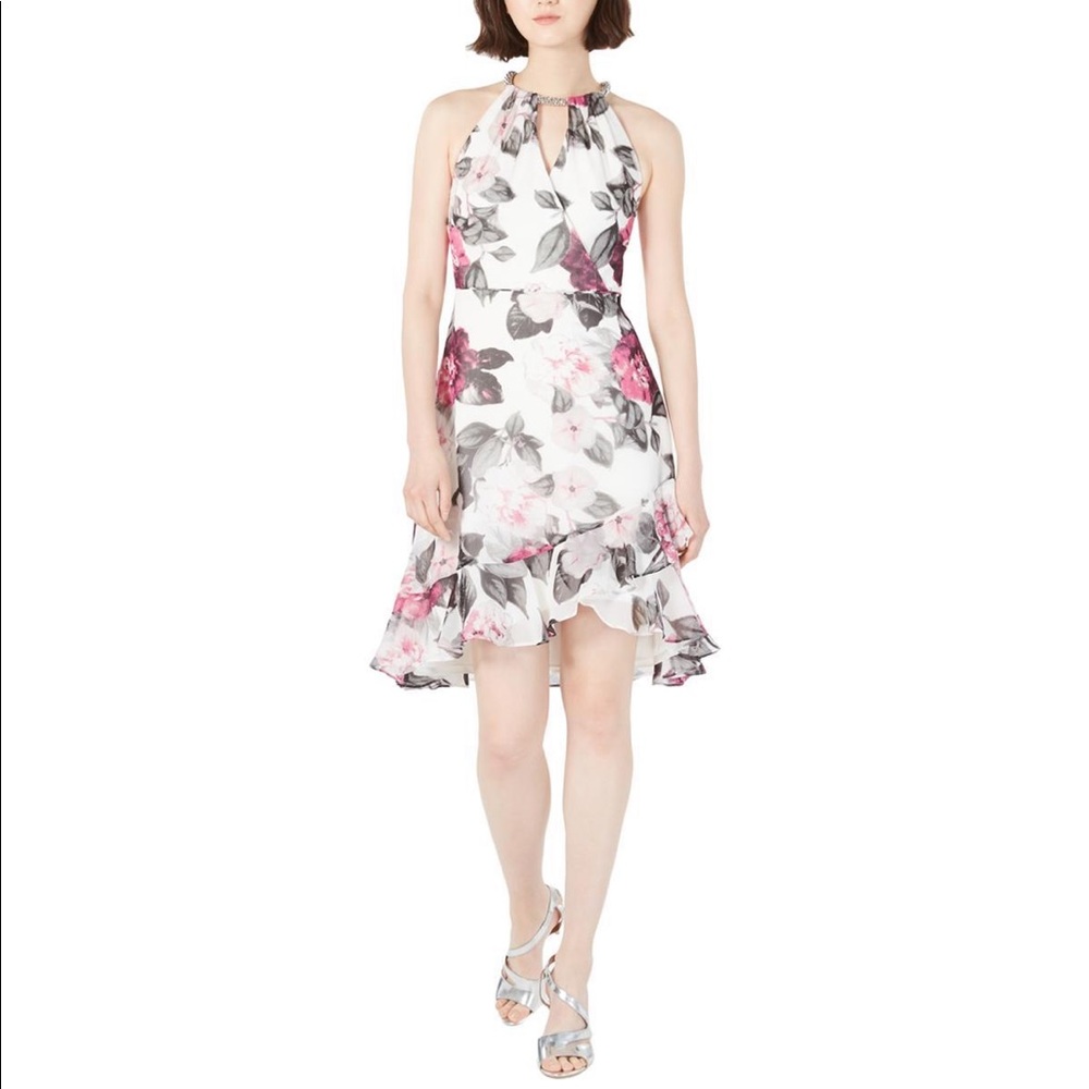 Calvin Klein floral dress with sequin details